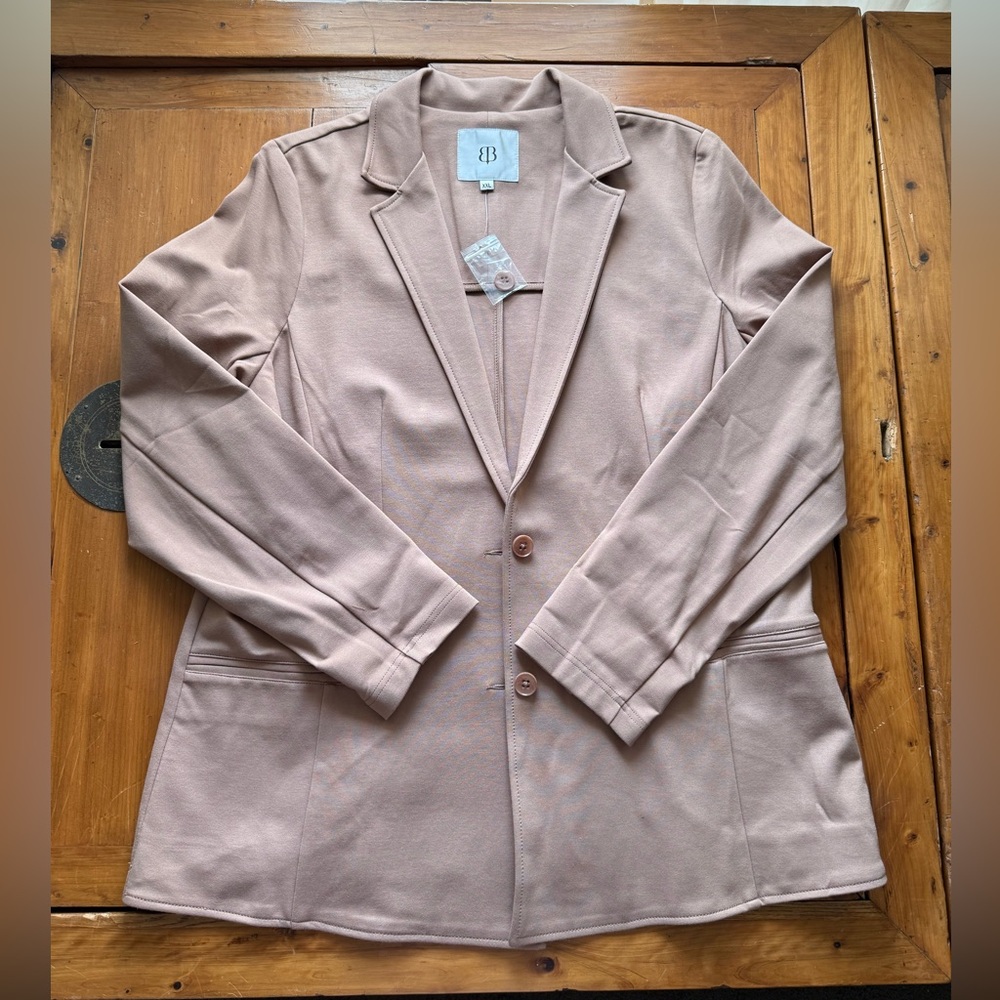 Betabrand Classic Blazer - Equestrian Tan / XXL